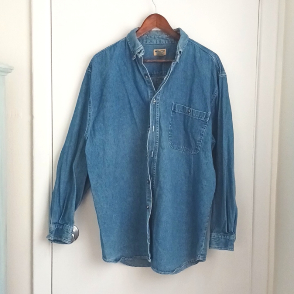 Men's Vintage  Button Down Denim Shirt